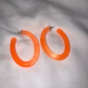 Orange Hoop Earrings – Women Jewelry